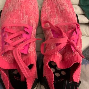 Hot pink adidas sneakers!